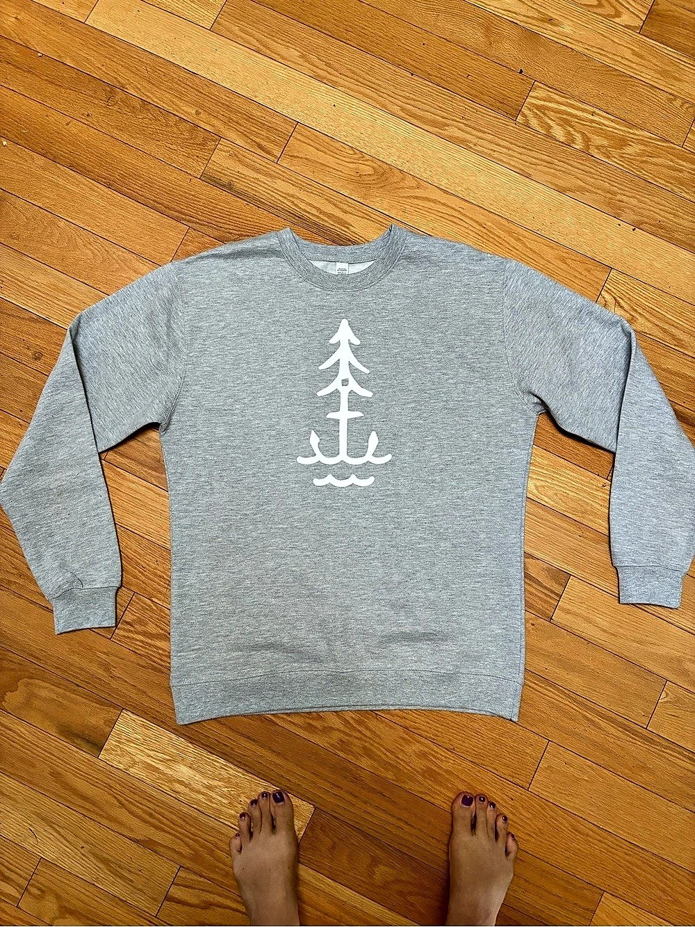Lake & Life Anchor Might Grow Sweatshirt Graphic Sweatshirt in Gray XL NWT